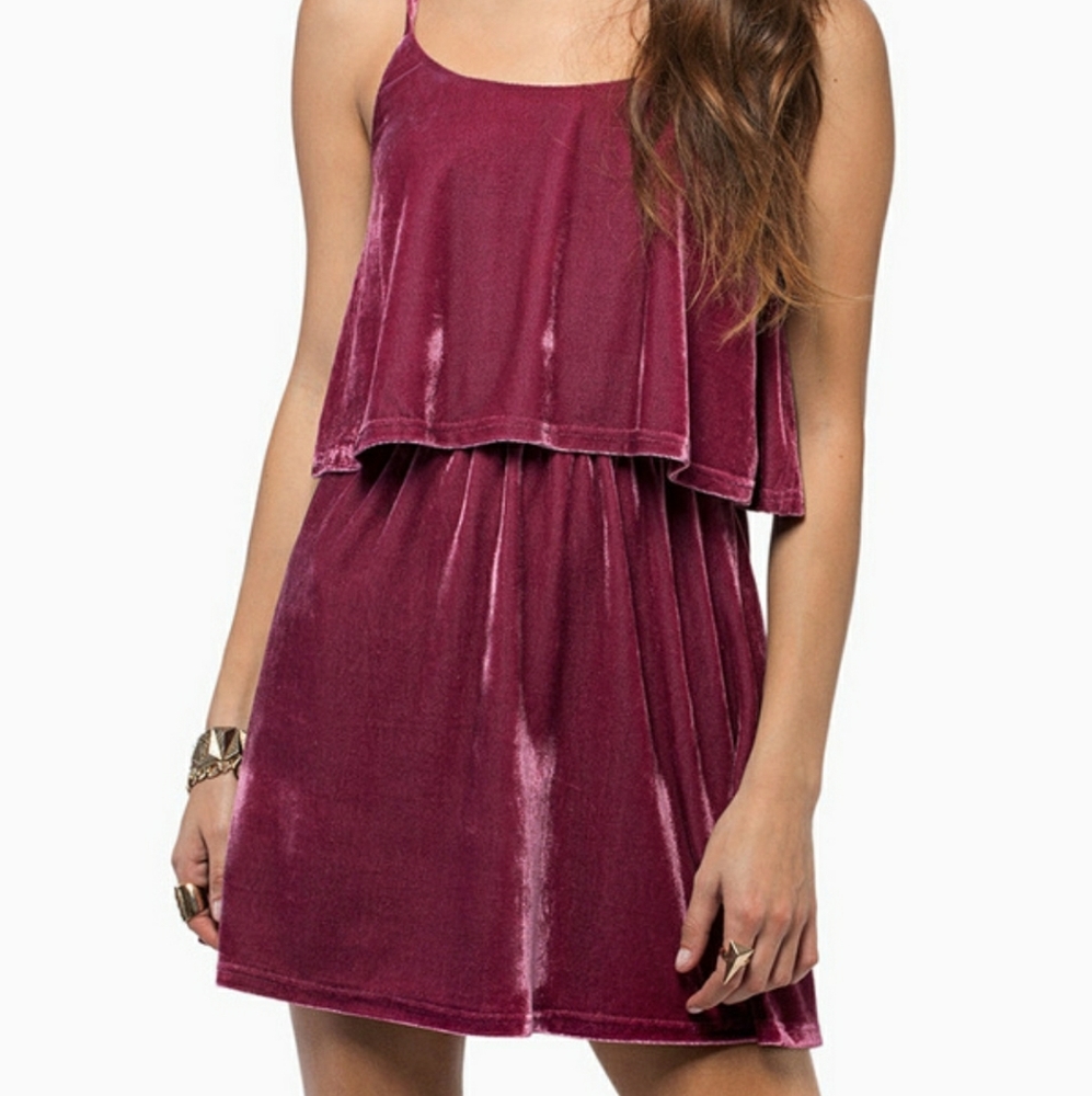 Tobi Blush Moonlight Velvet Dress Size XS